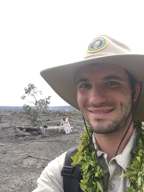 A student at Volcanoes National Park