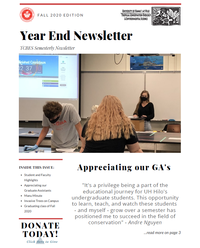 TCBES Fall 2020 Newsletter